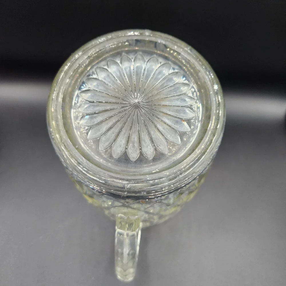 Beautiful Vintage Heavy Glass Pitcher